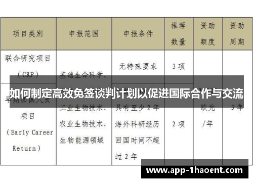 如何制定高效免签谈判计划以促进国际合作与交流